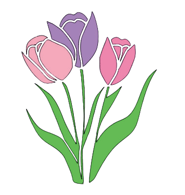 Autocollant Printemps – Bouquet de tulipes
