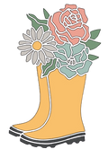 Autocollant Printemps – Botte jaune fleurie