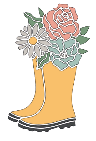 Autocollant Printemps – Botte jaune fleurie