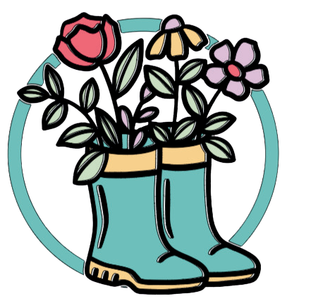 Autocollant Printemps – Botte bleue fleurie