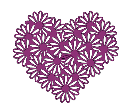 Autocollant Printemps – Cœur rose fleuri
