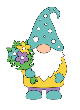 Autocollant Printemps – Gnome bleu