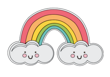 Autocollant Printemps – Arc-en-ciel nuage