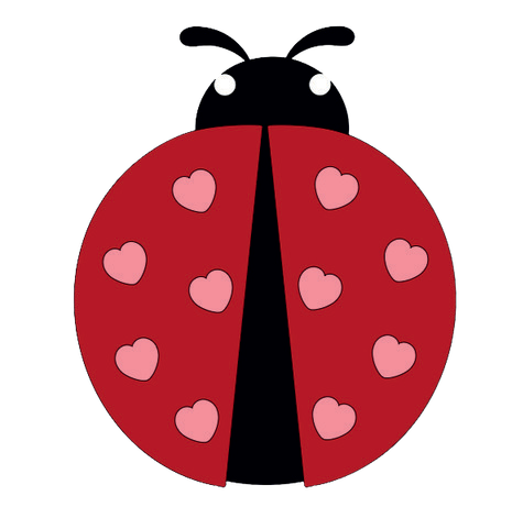 Autocollant Printemps – Coccinelle cœurs