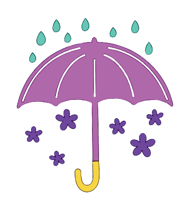 Autocollant Printemps – Parapluie