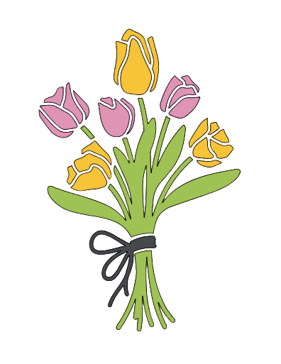 Autocollant Printemps – Bouquet de tulipes