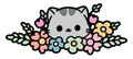 Autocollant Printemps – Chat fleuri