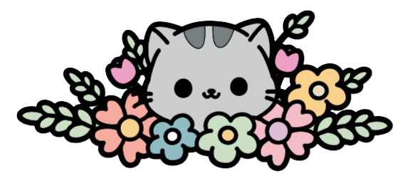 Autocollant Printemps – Chat fleuri
