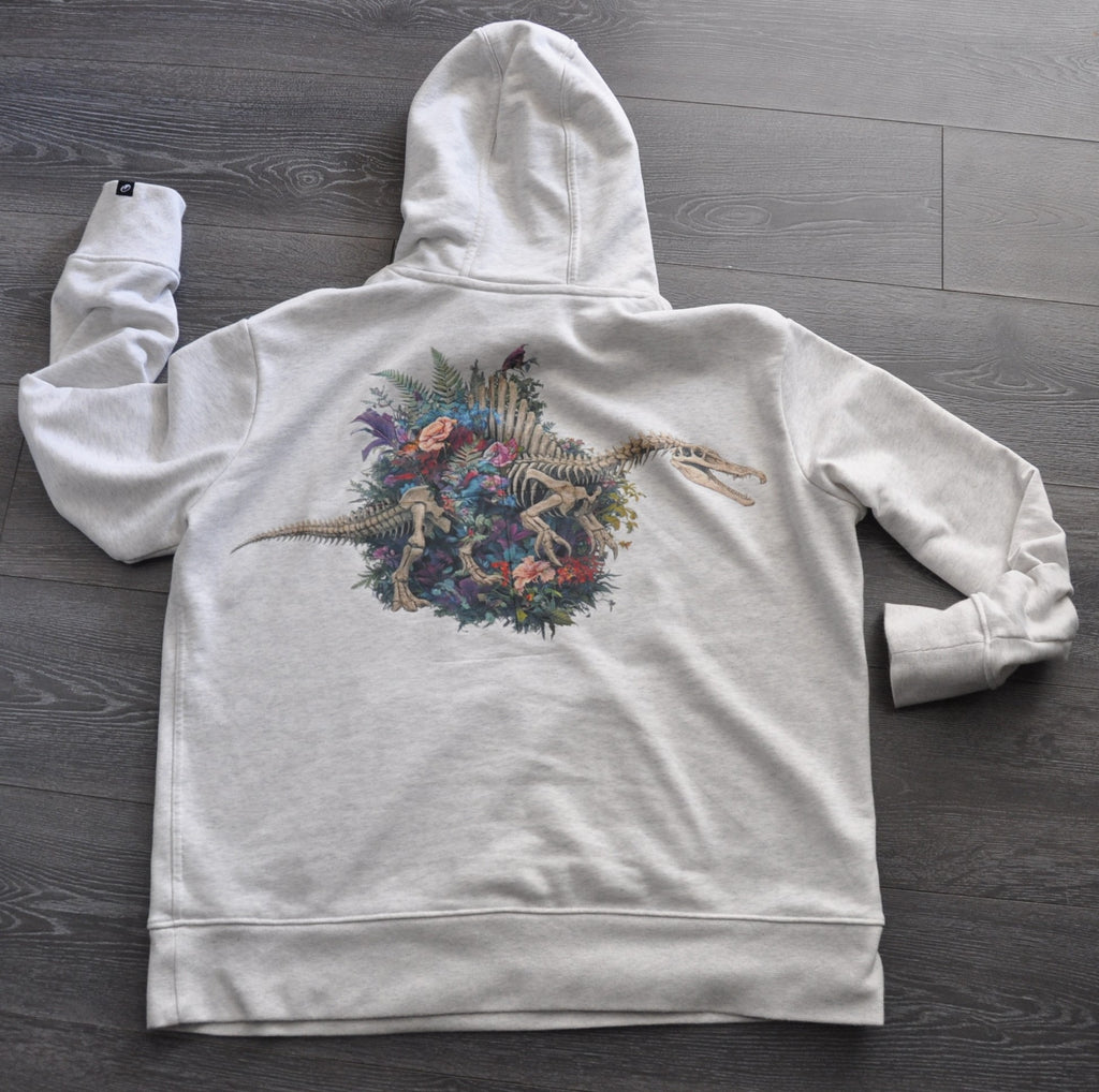 Sweat à capuche adulte Dinosaure fleuri – XS au 3XL