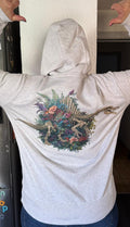 Sweat à capuche adulte Dinosaure fleuri – XS au 3XL