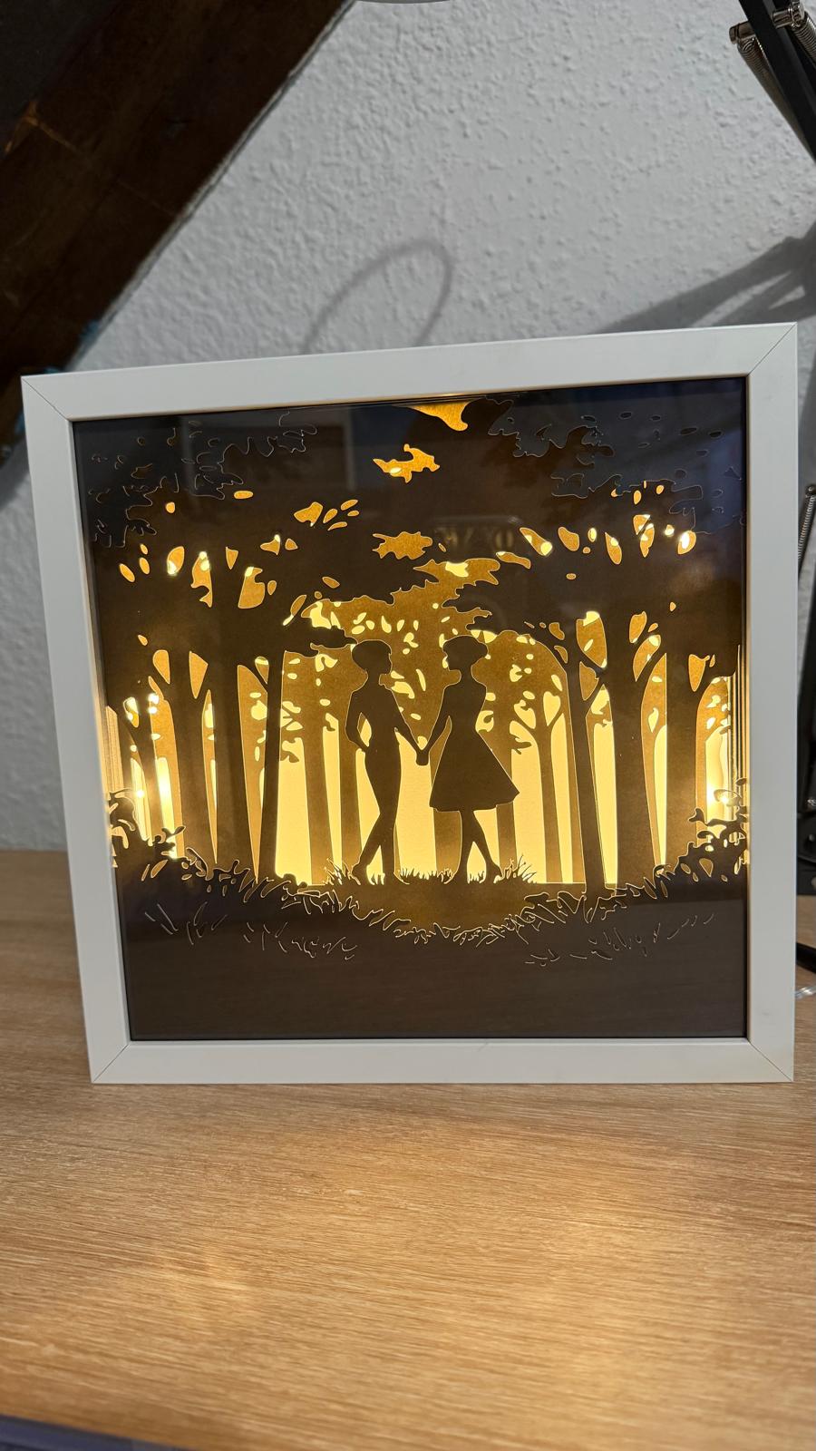 Shadow box lumineuse personnalisée - Design au choix