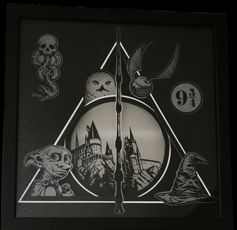 Shadow Box Harry Potter – Cadre lumineux 32x32cm