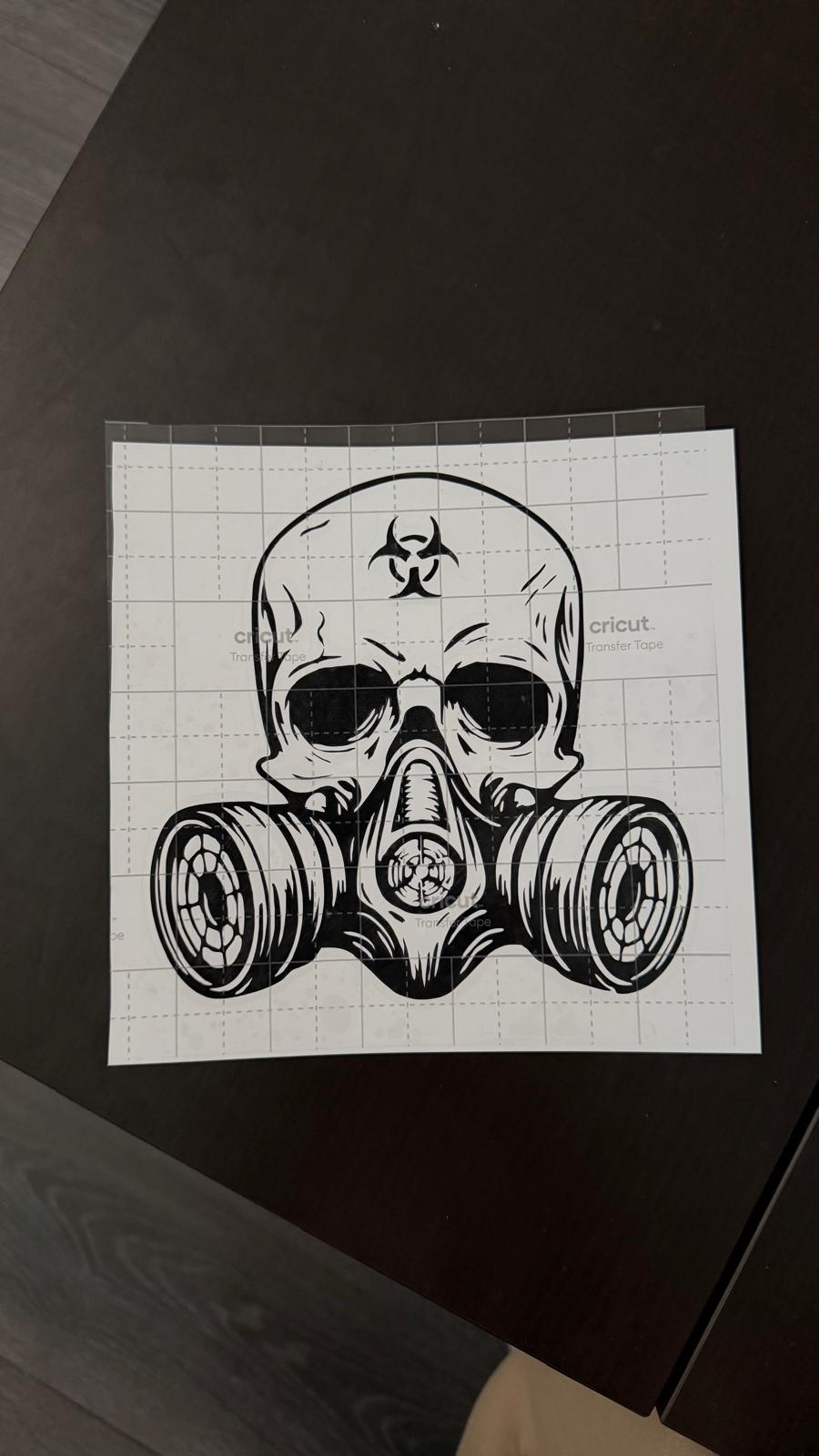 Sticker tête de mort masque à gaz - Résistant UV, pluie et lavage