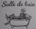 Sticker mural Salle de bain – Squelette baignoire