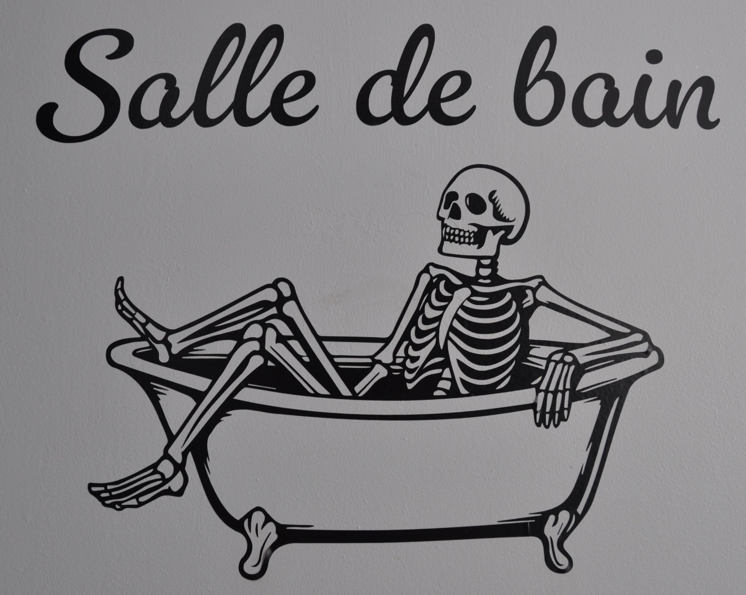 Sticker mural Salle de bain – Squelette baignoire