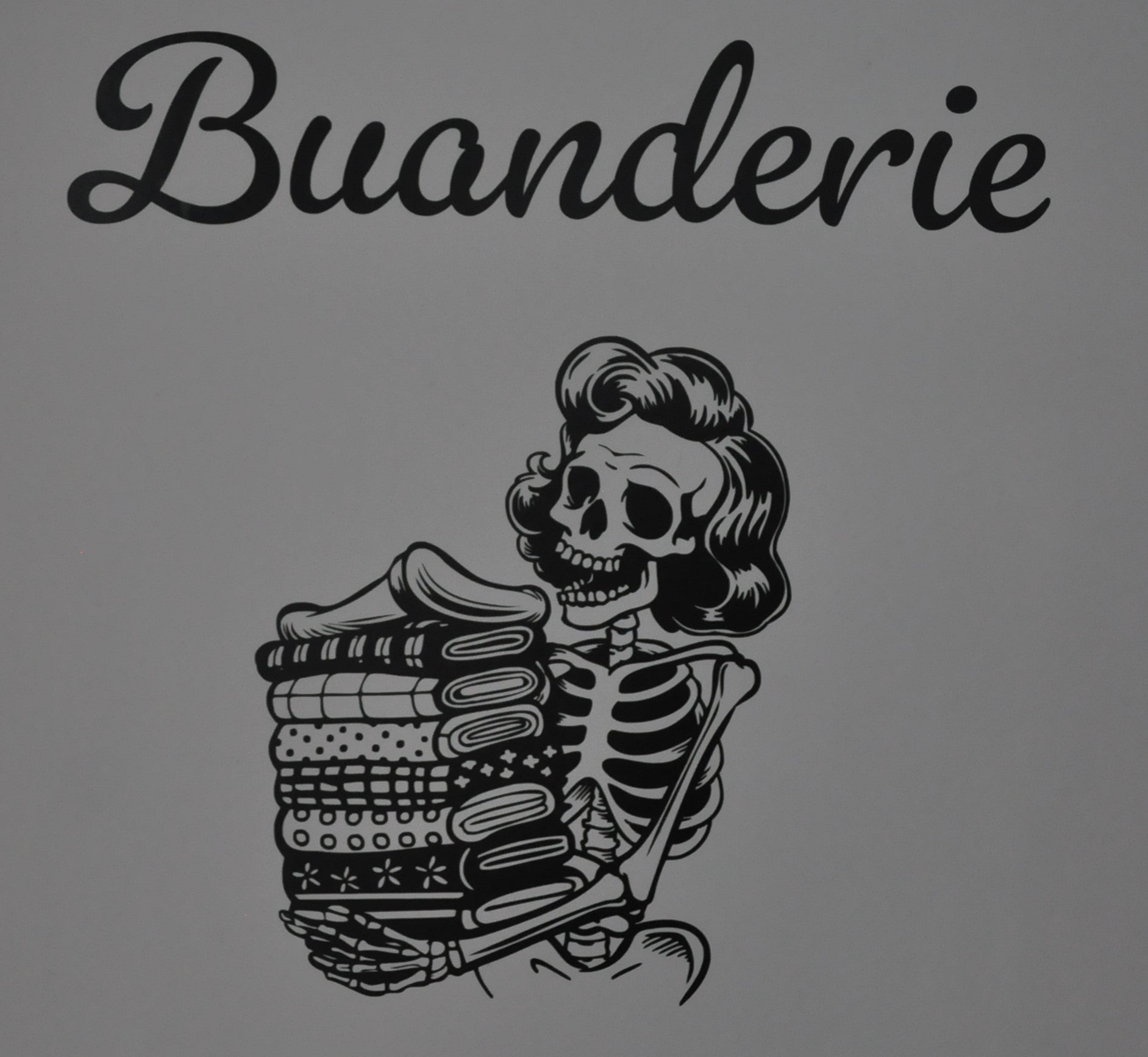 Sticker mural Buanderie – Squelette linge