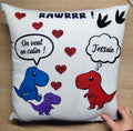 Taie d'oreiller Dinos « Rawrrr ! » – 40x40cm
